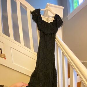 NWT! Tiered lace off the shoulder strapless dress!